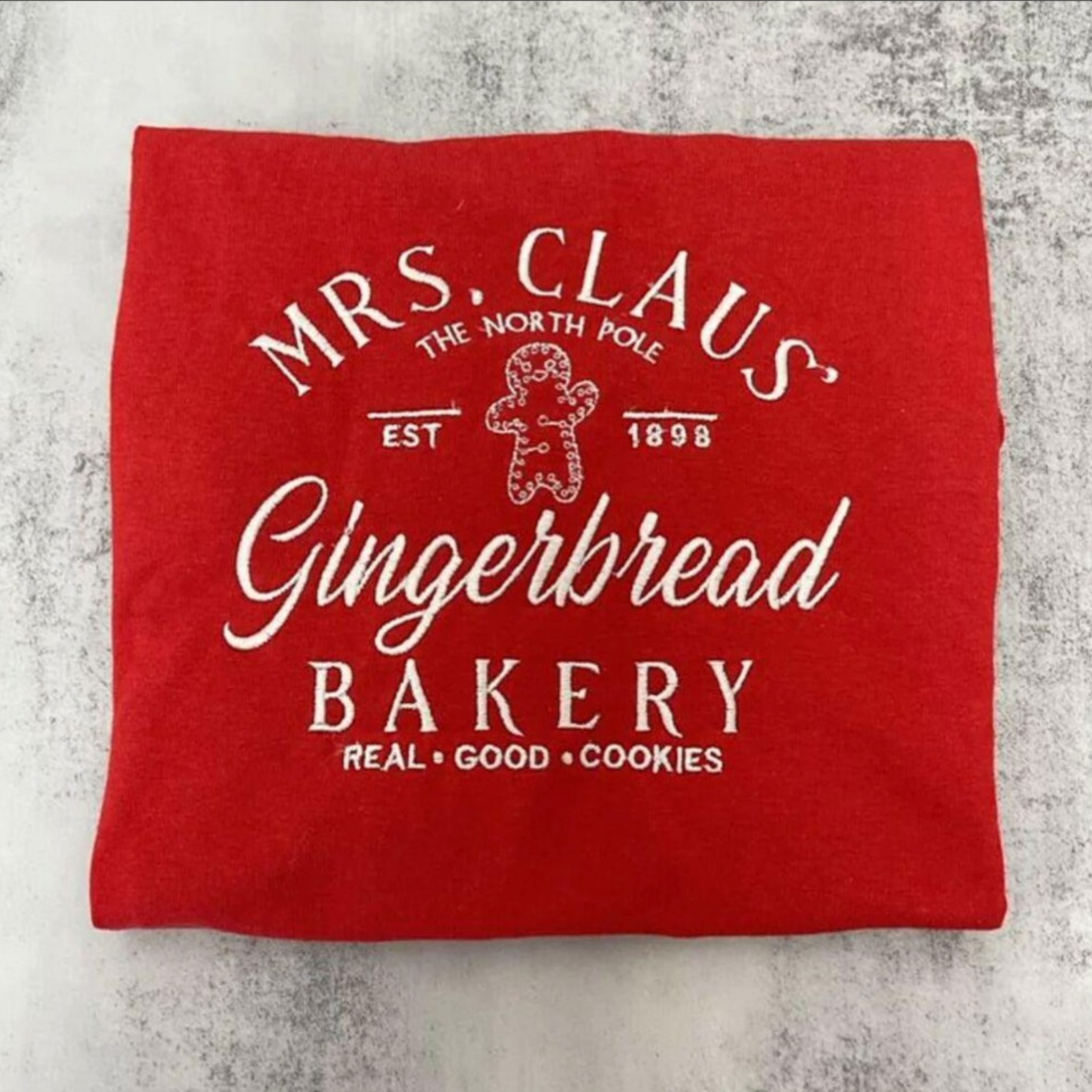 Mrs Claus Gingerbread Bakery Embroidered Sweatshirt