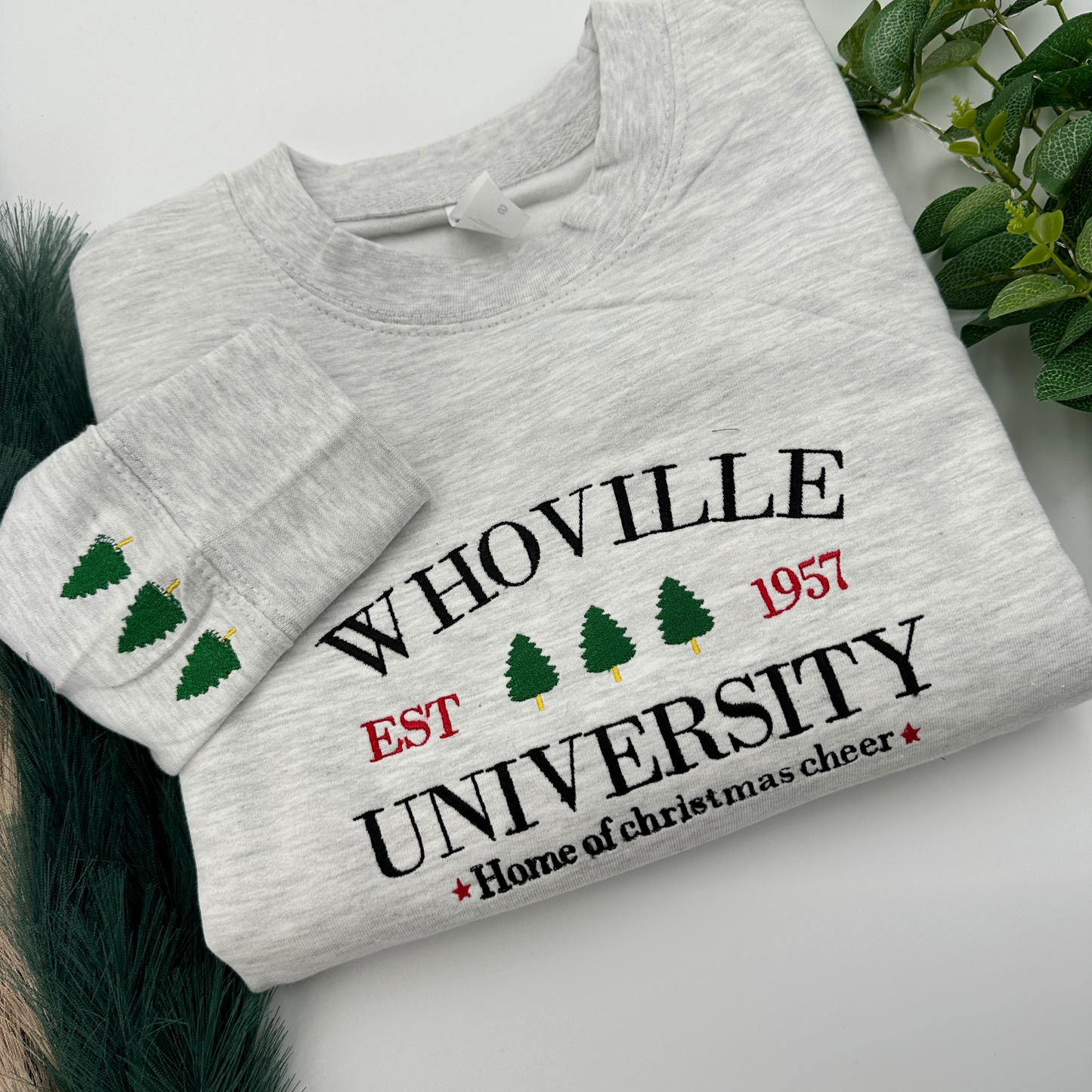 Whoville Holiday Christmas Embroidered Sweatshirt