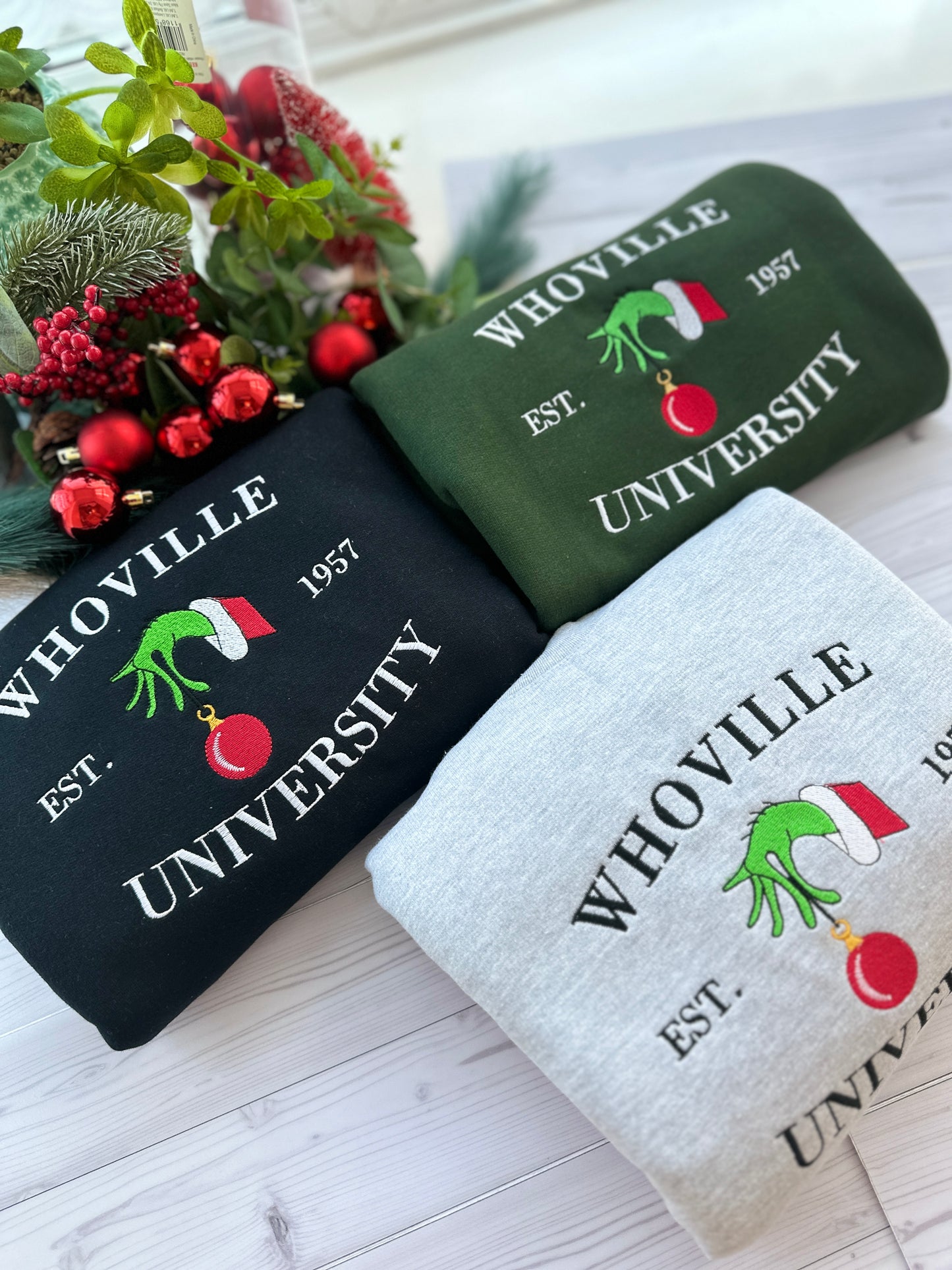 Whoville University Embroidered Sweatshirt Crewneck