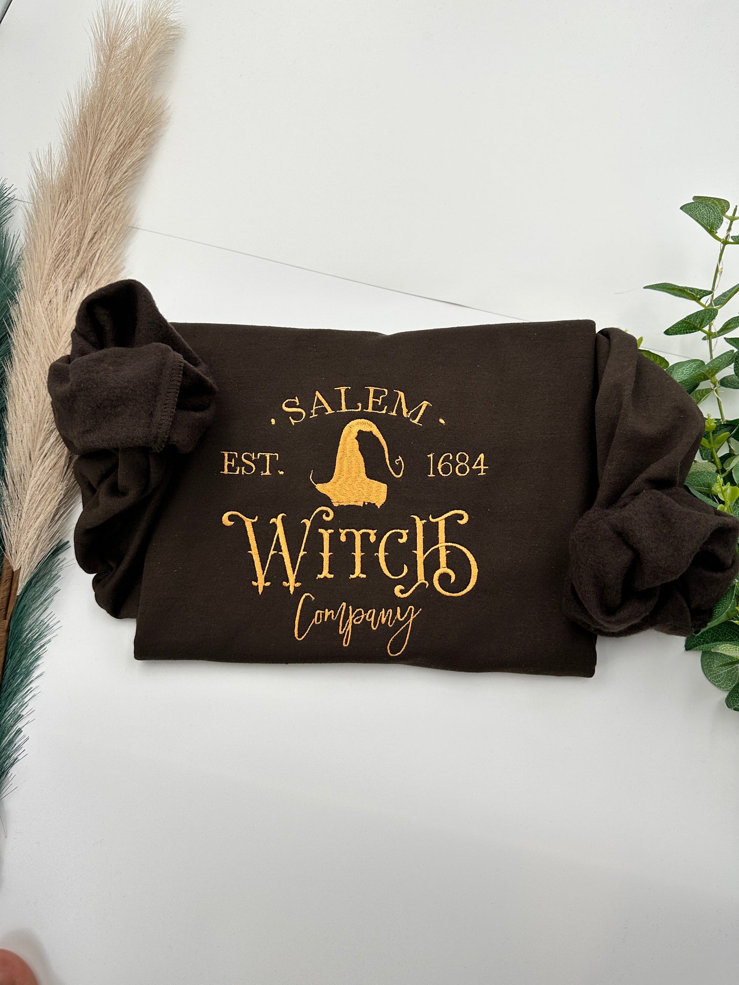 Embroidered Salem Witch Halloween Jumper