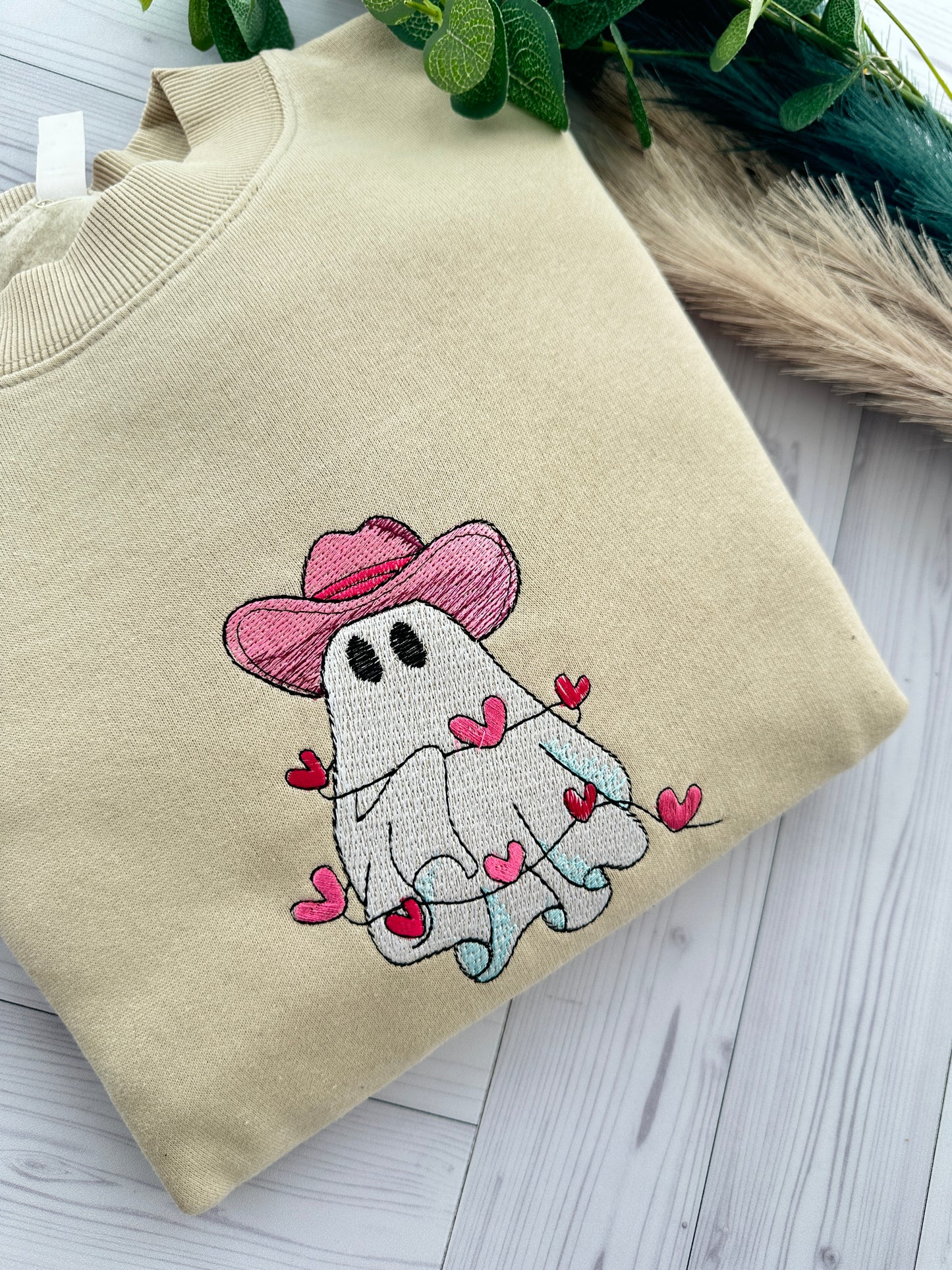 Ghost Valentine’sday Embroidered Sweatshirt