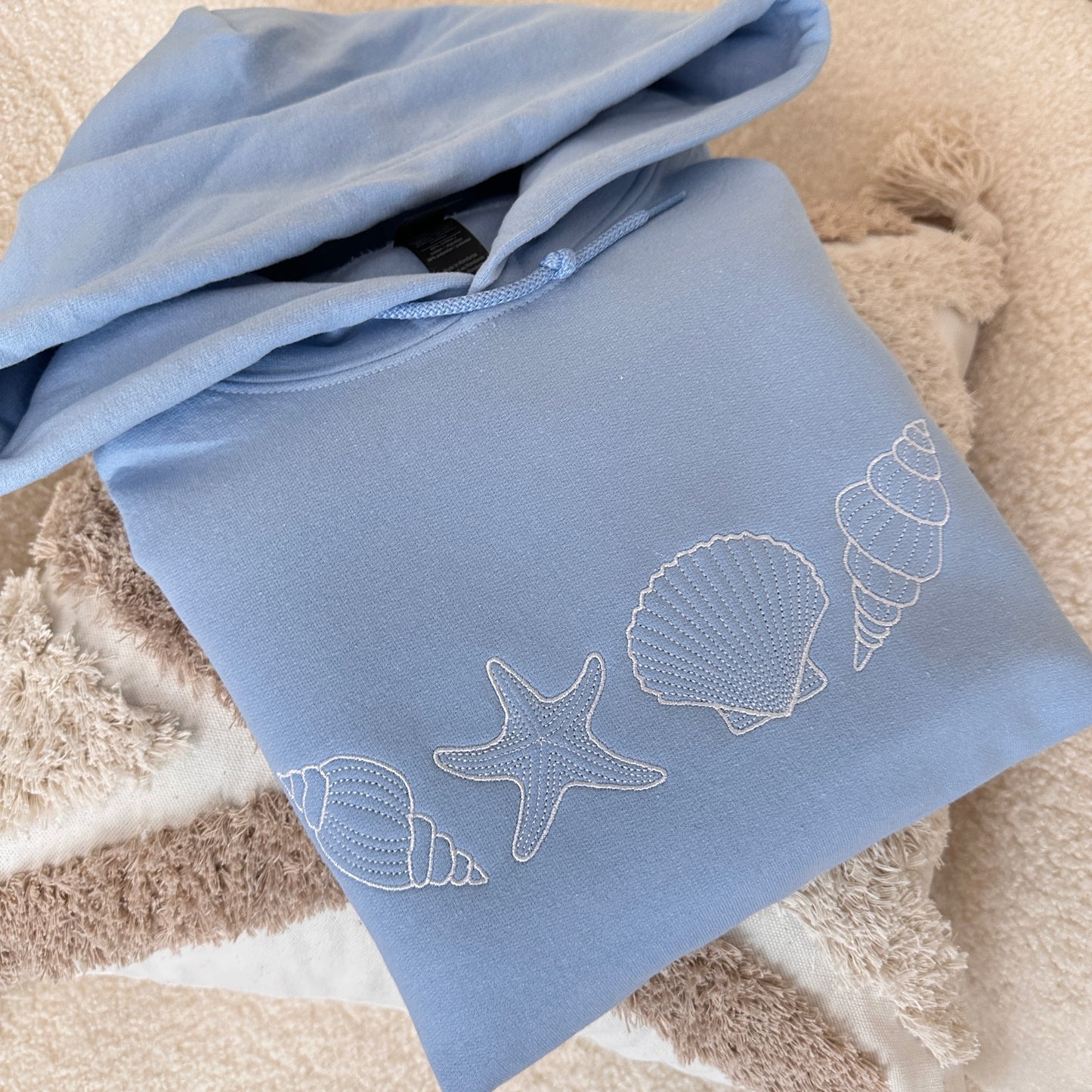 Seashell Embroidered Hoodie Jumper