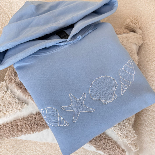 Seashell Embroidered Hoodie Jumper