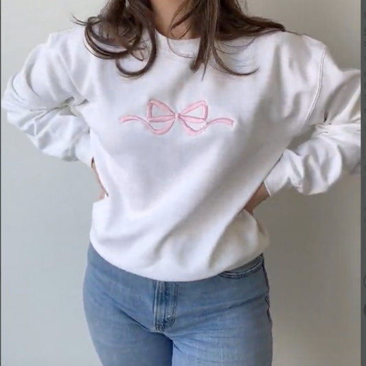 Cute Bow Embroidered Gemma Sweatshirt