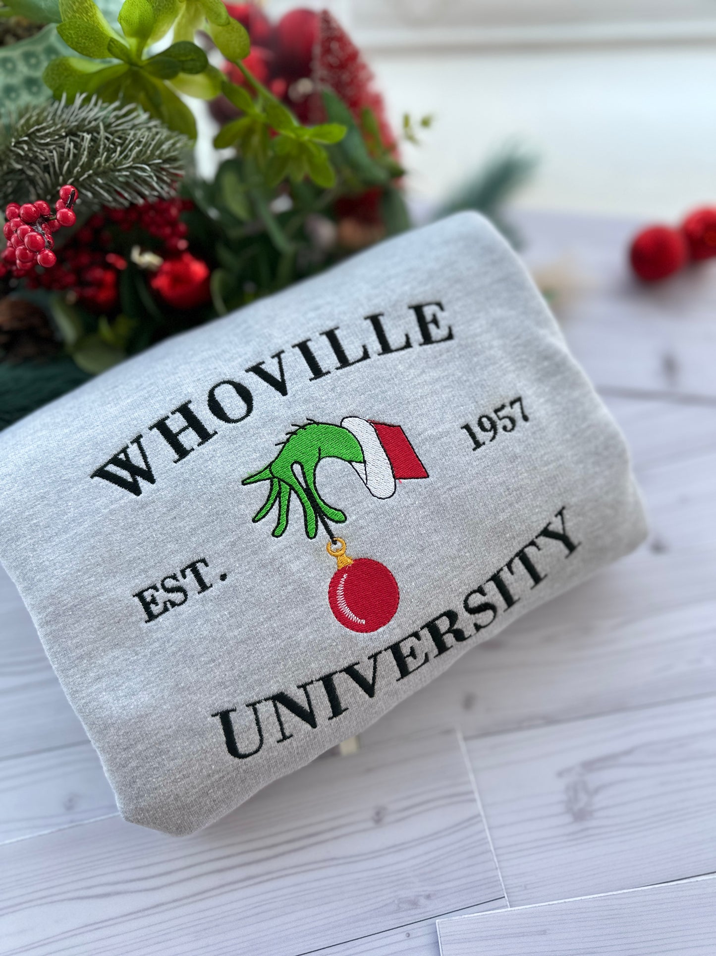 Whoville University Embroidered Sweatshirt Crewneck