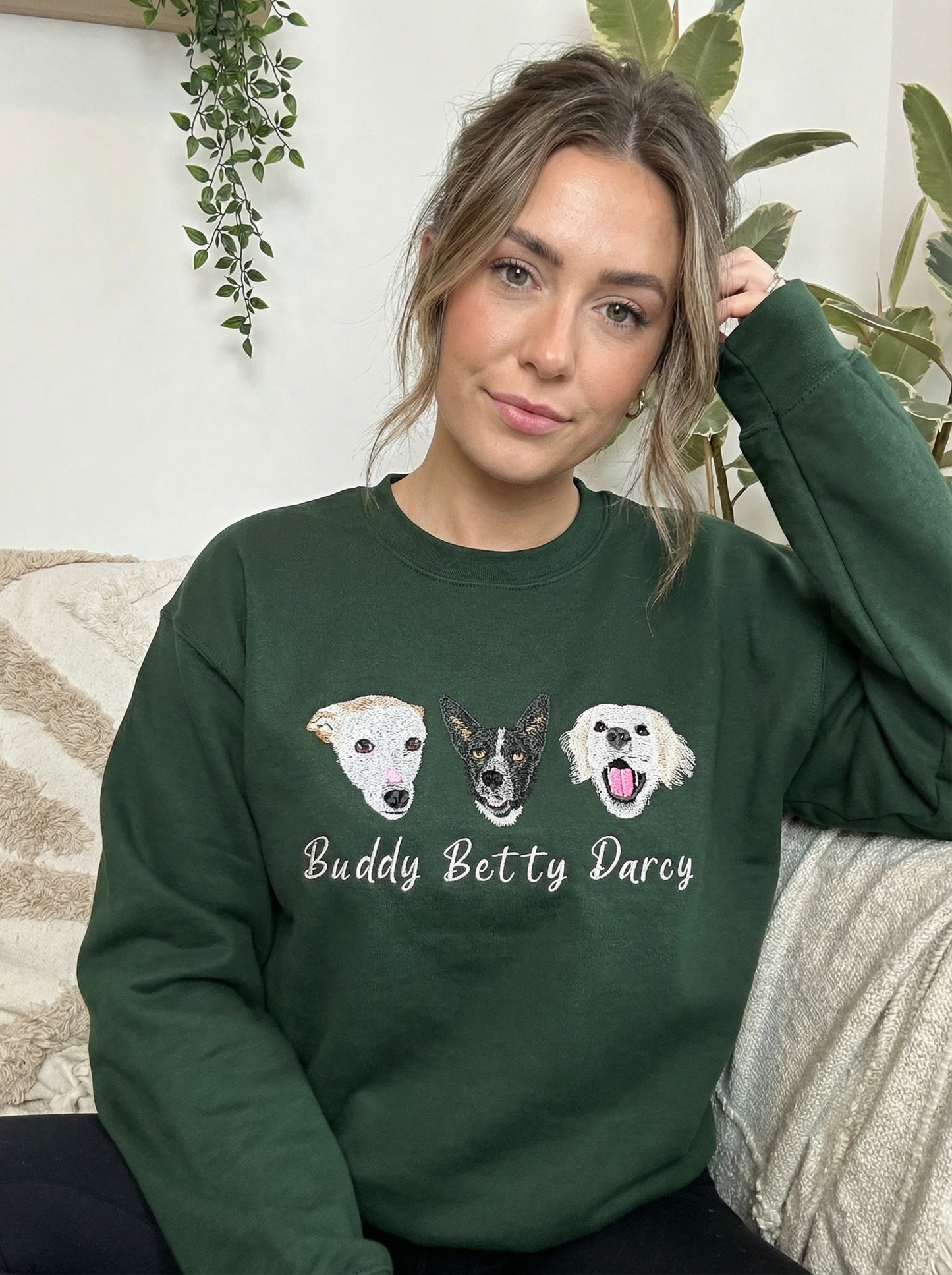 Custom Embroidered Pet Face Sweatshirt from Your Photo