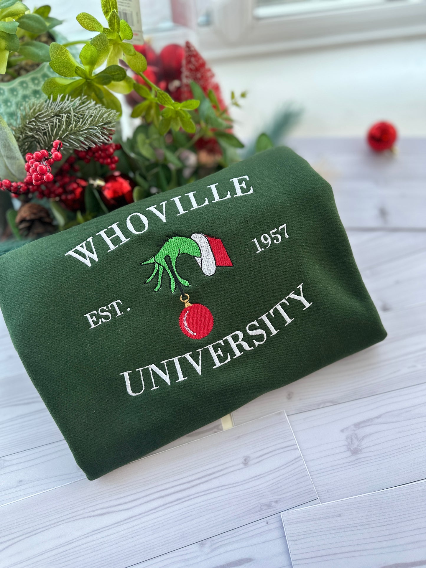 Whoville University Embroidered Sweatshirt Crewneck