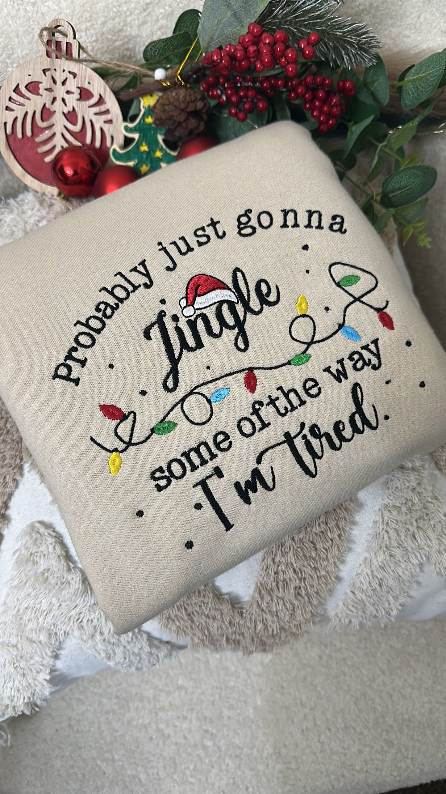 Funny Christmas Embroidered Sweatshirt