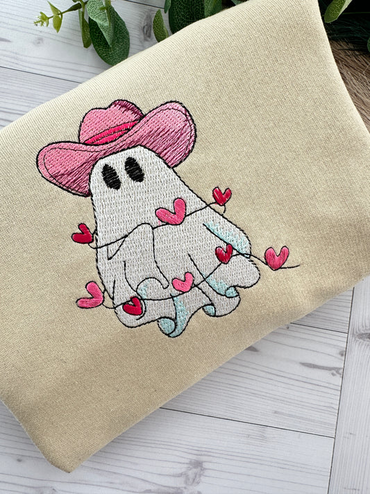 Ghost Valentine’sday Embroidered Sweatshirt