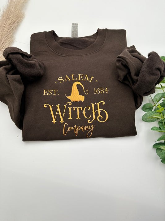 Embroidered Salem Witch Halloween Jumper