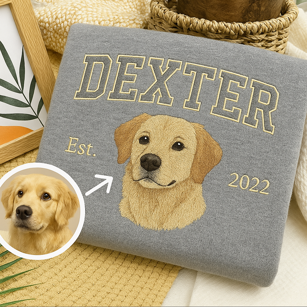 Custom Pet Embroidered Sweatshirt Hoodie