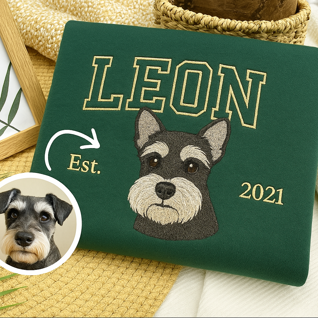 Custom Pet Embroidered Sweatshirt Hoodie