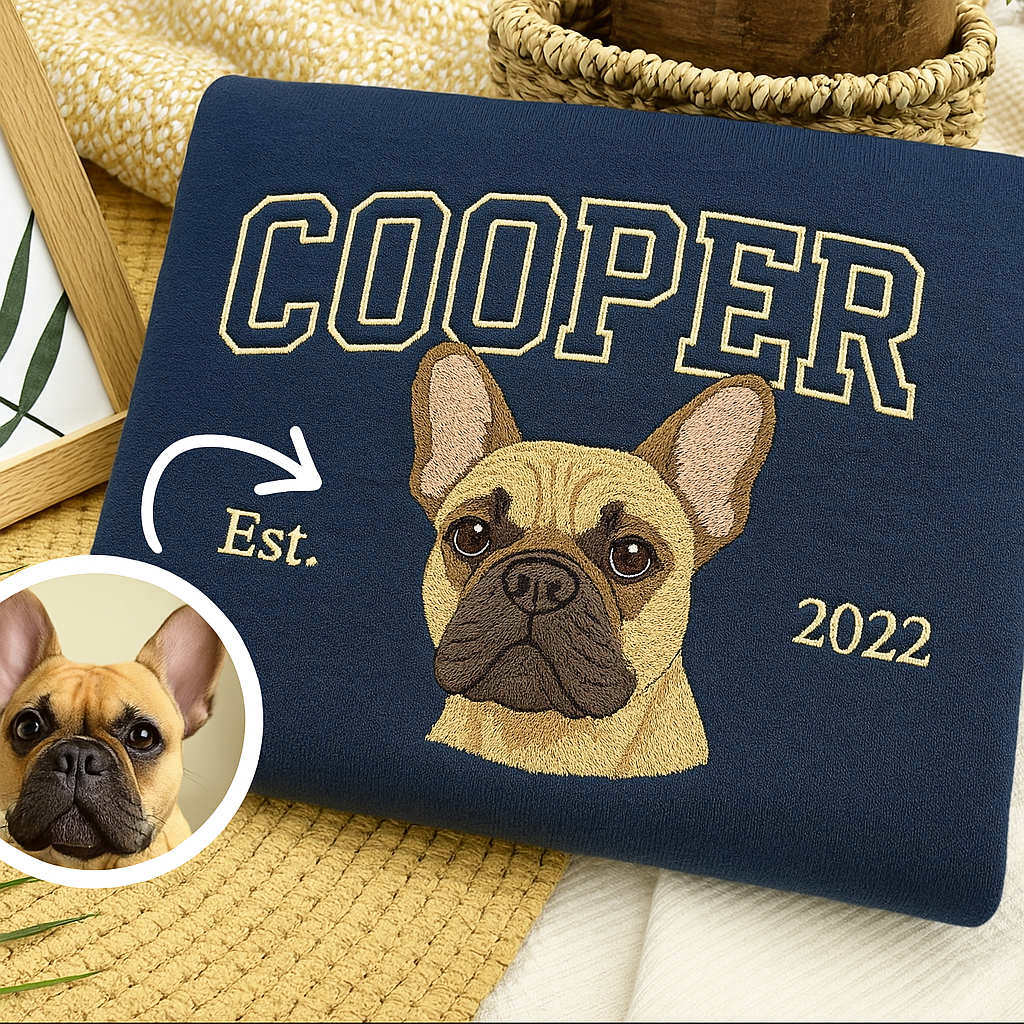 Custom Pet Embroidered Sweatshirt Hoodie