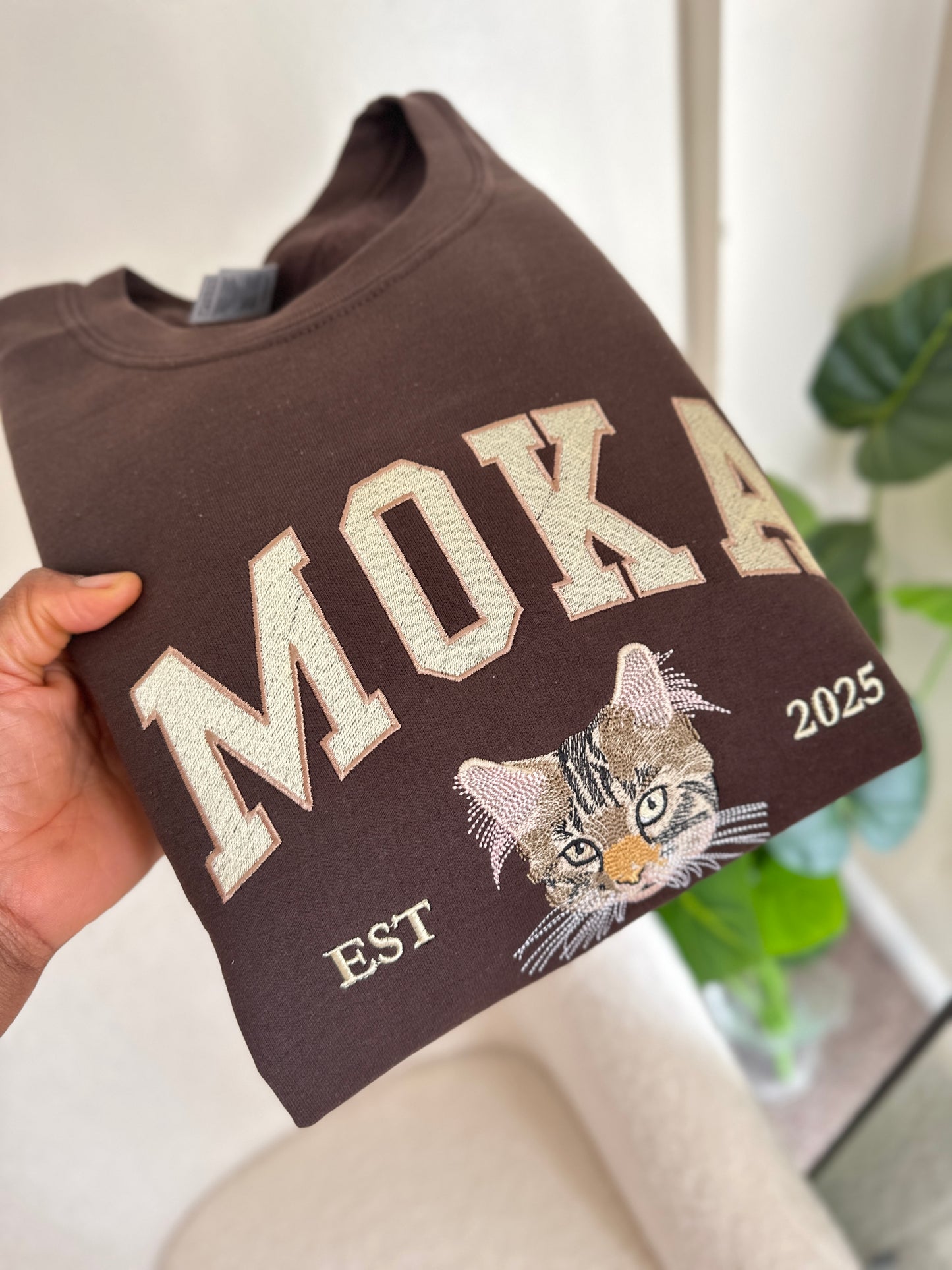 Custom Pet Portrait Embroidered Sweatshirt Hoodie