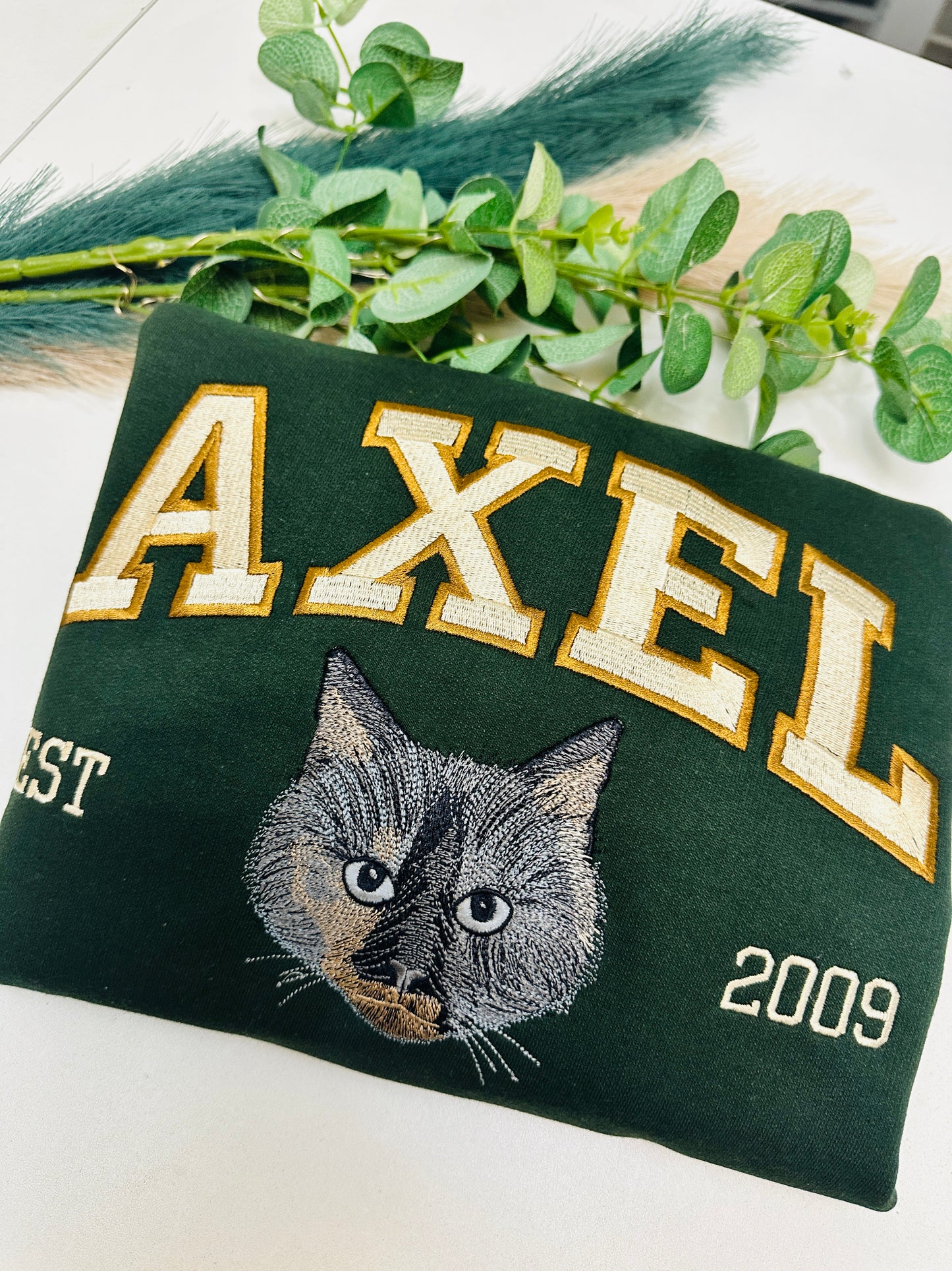 Custom Pet Portrait Embroidered Sweatshirt Hoodie