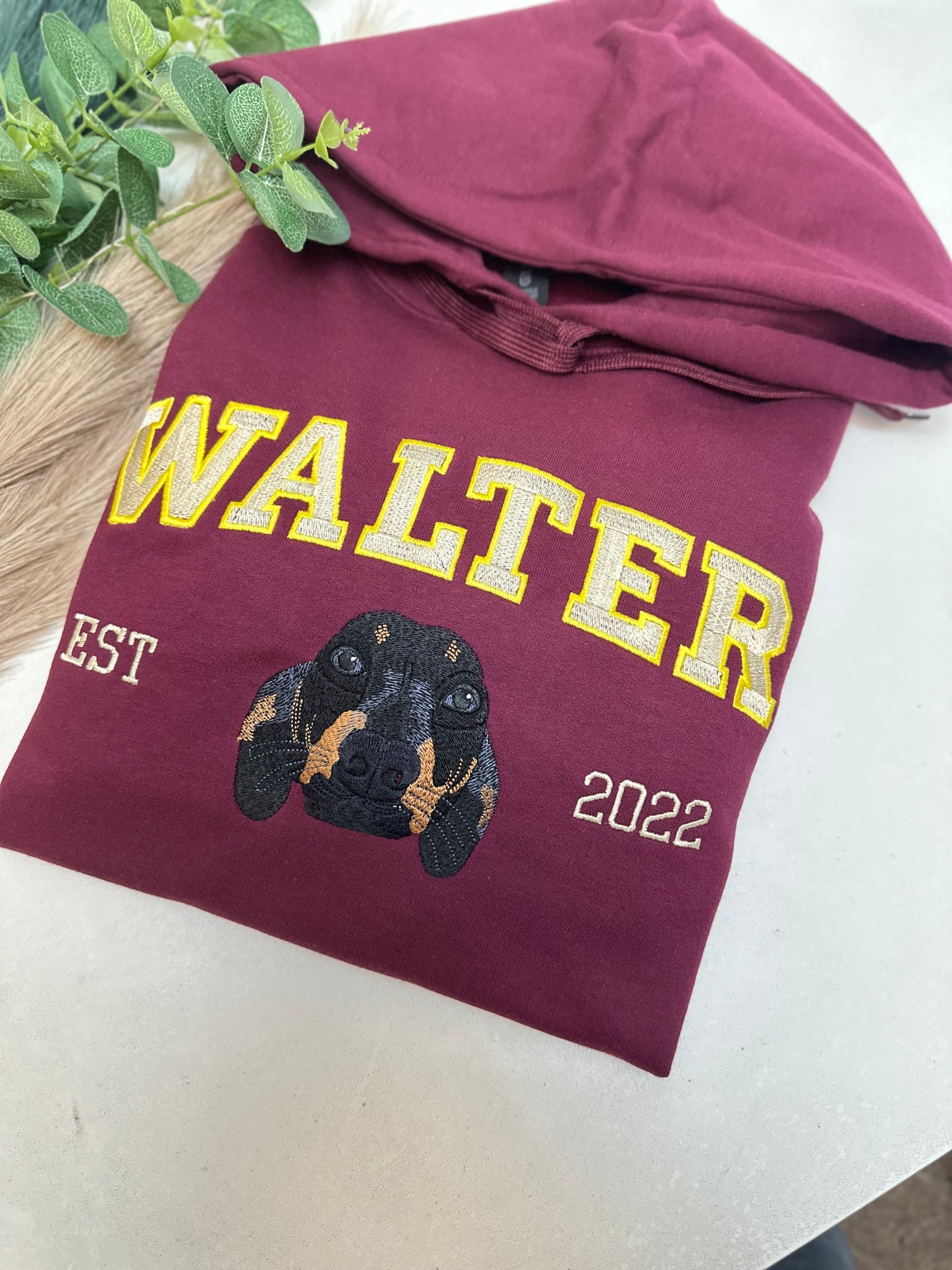 Custom Pet Portrait Embroidered Sweatshirt Hoodie