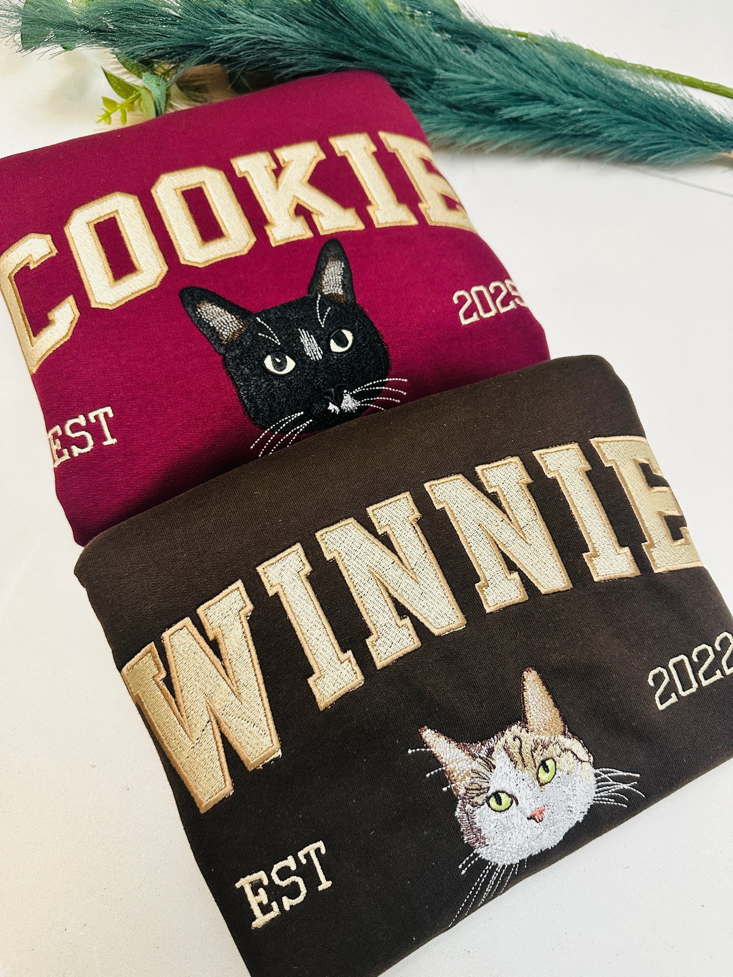 Custom Pet Portrait Embroidered Sweatshirt Hoodie