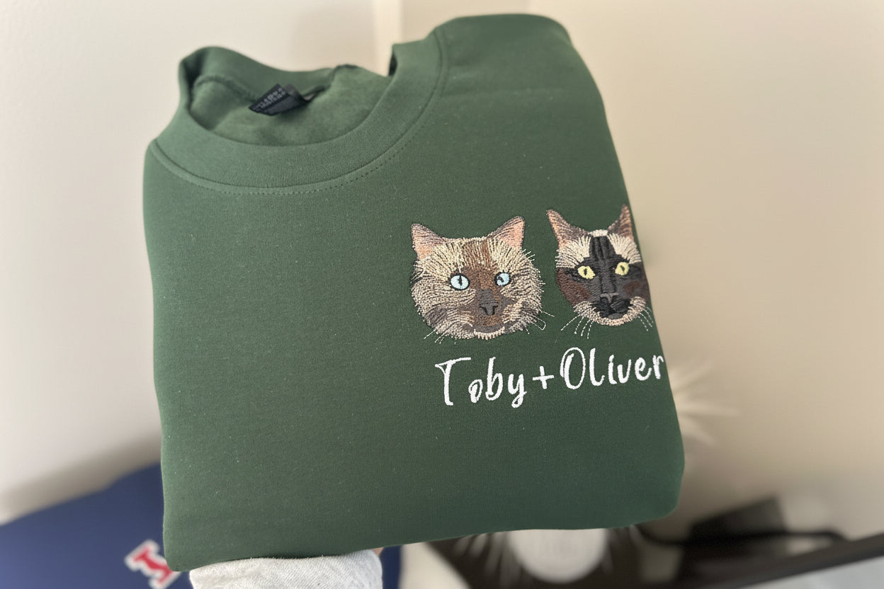 dog portrait embroidery jumper, gift for pet lover