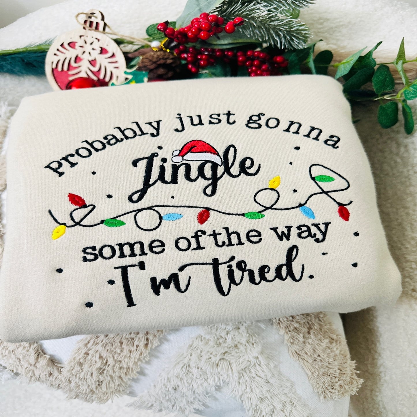 Funny Christmas Embroidered Sweatshirt